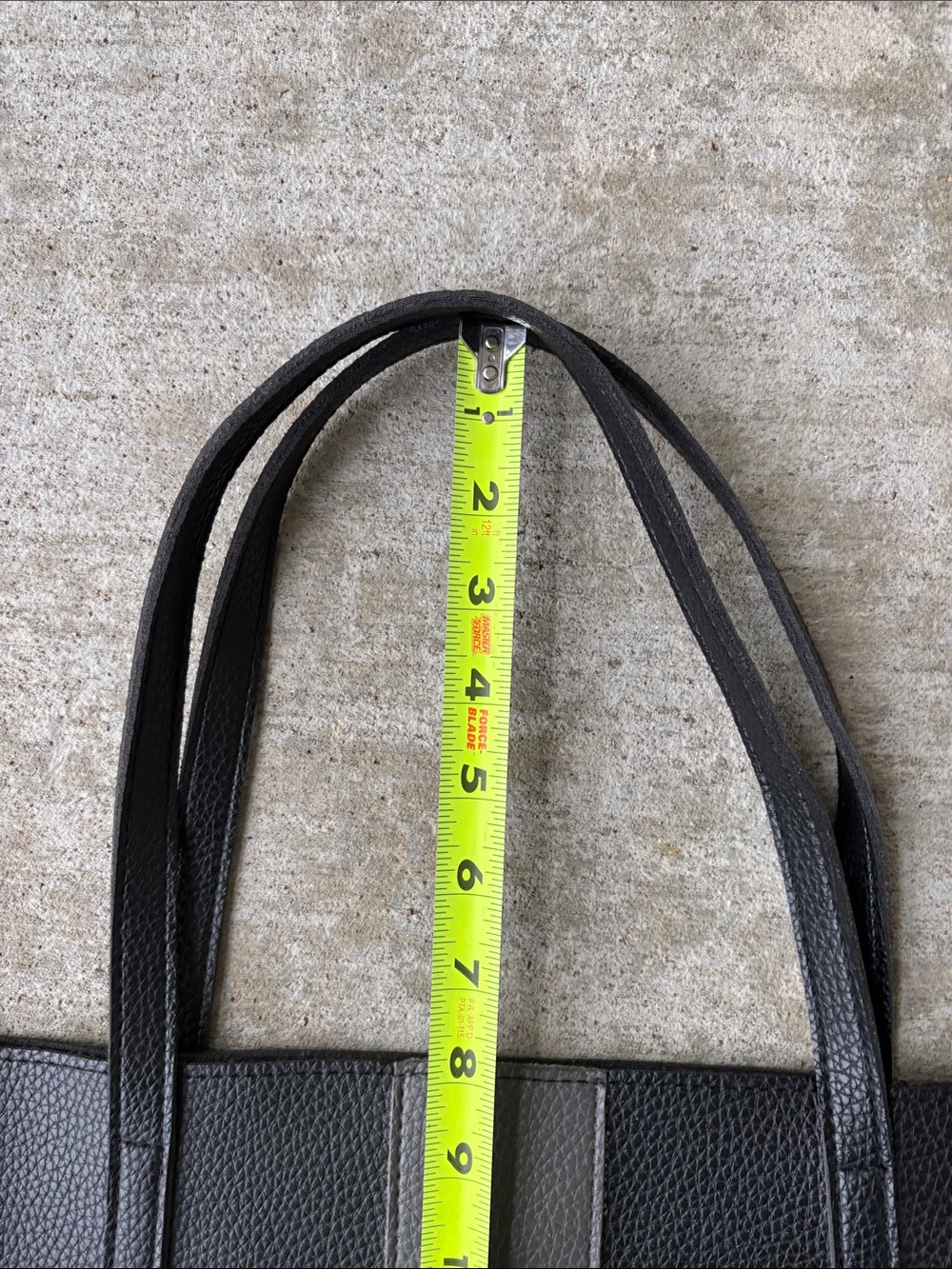 Vince Camuto Luck Black Tote with Gray Center Panel - Picture 6 of 9